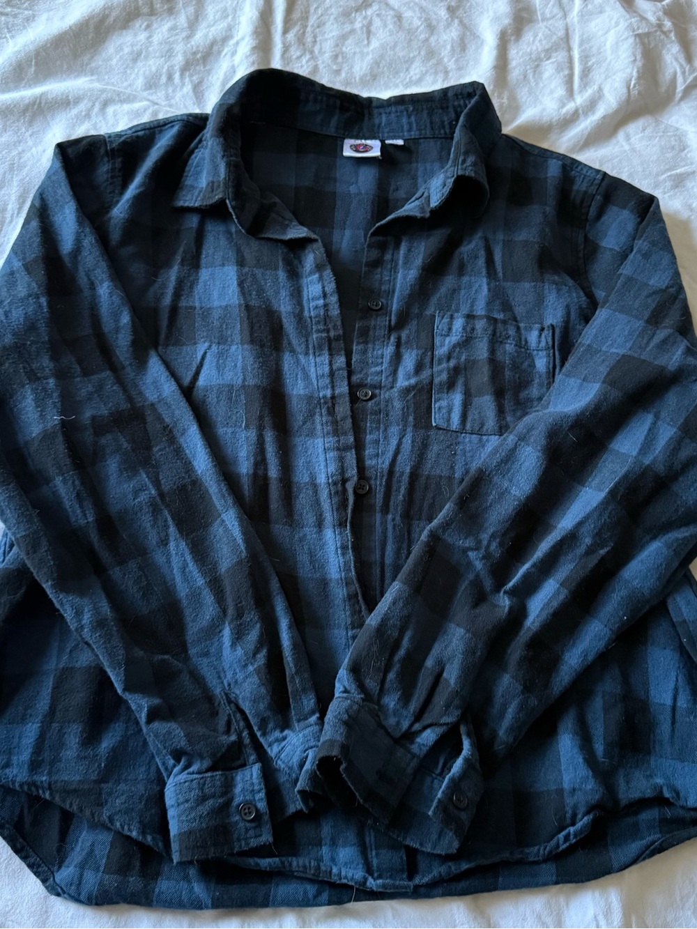Grateful Dead Black and Dark Blue Plaid Shirt